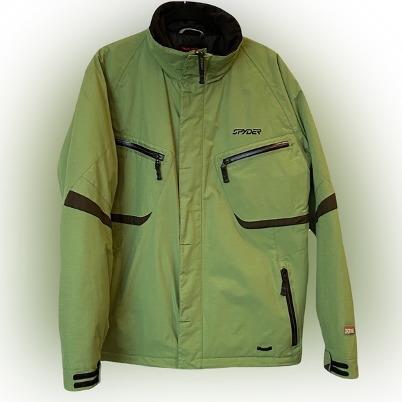 Men's Spyder Medium Green & Black Insulated Jacket EUC - Picture 12 of 14